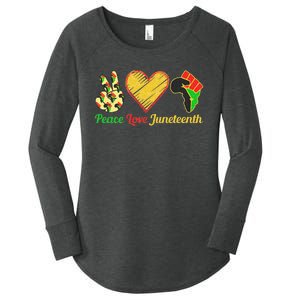 Peace Love Juneteenth Black Pride Freedom Black History Day Women's Perfect Tri Tunic Long Sleeve Shirt