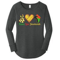 Peace Love Juneteenth Black Pride Freedom Black History Day Women's Perfect Tri Tunic Long Sleeve Shirt