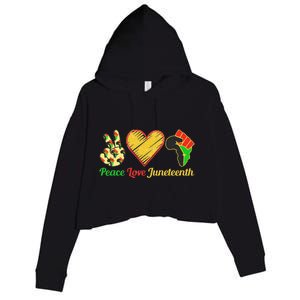 Peace Love Juneteenth Black Pride Freedom Black History Day Crop Fleece Hoodie