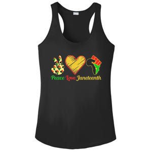 Peace Love Juneteenth Black Pride Freedom Black History Day Ladies PosiCharge Competitor Racerback Tank