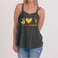 Peace Love Juneteenth Black Pride Freedom Black History Day Women's Strappy Tank