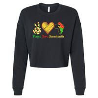 Peace Love Juneteenth Black Pride Freedom Black History Day Cropped Pullover Crew