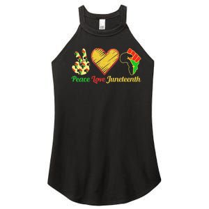 Peace Love Juneteenth Black Pride Freedom Black History Day Women's Perfect Tri Rocker Tank