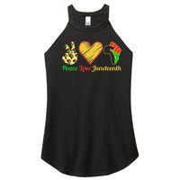 Peace Love Juneteenth Black Pride Freedom Black History Day Women's Perfect Tri Rocker Tank