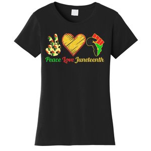 Peace Love Juneteenth Black Pride Freedom Black History Day Women's T-Shirt