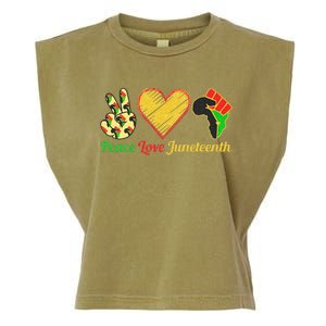 Peace Love Juneteenth Black Pride Freedom Black History Day Garment-Dyed Women's Muscle Tee