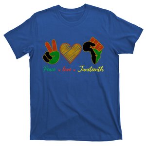 Peace Love Juneteenth Funny Gift Black History Month Gift T-Shirt