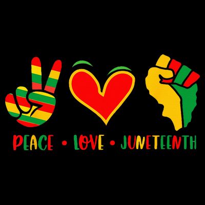 Peace Love Juneteenth 1865 Independence Day Black Pride T-Shirt