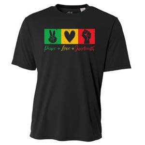 Peace Love Juneteenth Black Freedom Design Cooling Performance Crew T-Shirt