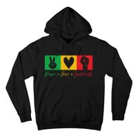 Peace Love Juneteenth Black Freedom Design Hoodie