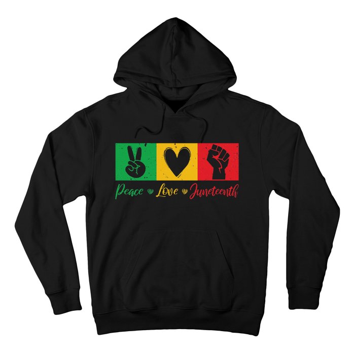 Peace Love Juneteenth Black Freedom Design Hoodie