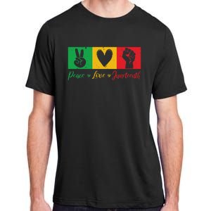 Peace Love Juneteenth Black Freedom Design Adult ChromaSoft Performance T-Shirt