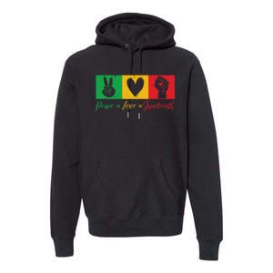 Peace Love Juneteenth Black Freedom Design Premium Hoodie