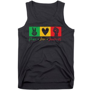 Peace Love Juneteenth Black Freedom Design Tank Top