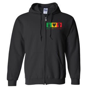 Peace Love Juneteenth Black Freedom Design Full Zip Hoodie