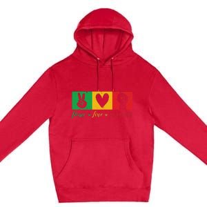 Peace Love Juneteenth Black Freedom Design Premium Pullover Hoodie