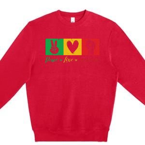 Peace Love Juneteenth Black Freedom Design Premium Crewneck Sweatshirt