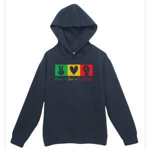 Peace Love Juneteenth Black Freedom Design Urban Pullover Hoodie