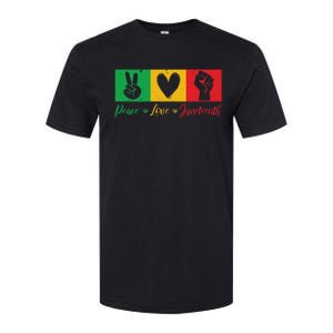 Peace Love Juneteenth Black Freedom Design Softstyle CVC T-Shirt