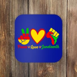 Peace Love Juneteenth Melanin Ancestor Black History Month Gift Coaster