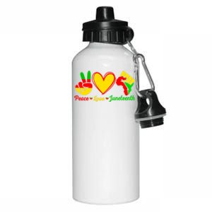 Peace Love Juneteenth Melanin Ancestor Black History Month Gift Aluminum Water Bottle