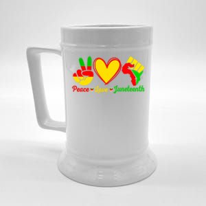 Peace Love Juneteenth Melanin Ancestor Black History Month Gift Beer Stein