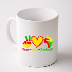 Peace Love Juneteenth Melanin Ancestor Black History Month Gift Coffee Mug