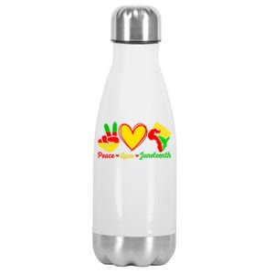 Peace Love Juneteenth Melanin Ancestor Black History Month Gift Stainless Steel Insulated Water Bottle