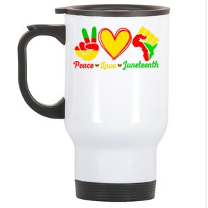 Peace Love Juneteenth Melanin Ancestor Black History Month Gift Stainless Steel Travel Mug