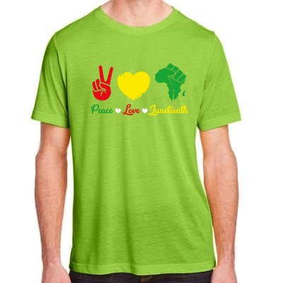 Peace Love Juneteenth Pride Black African Gift Adult ChromaSoft Performance T-Shirt