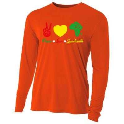 Peace Love Juneteenth Pride Black African Gift Cooling Performance Long Sleeve Crew