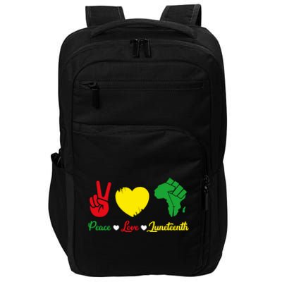 Peace Love Juneteenth Pride Black African Gift Impact Tech Backpack