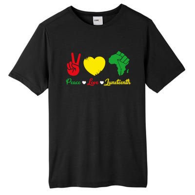 Peace Love Juneteenth Pride Black African Gift Tall Fusion ChromaSoft Performance T-Shirt