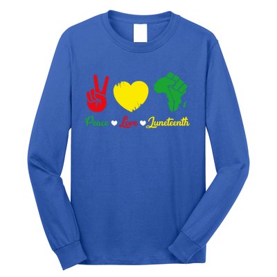 Peace Love Juneteenth Pride Black African Gift Long Sleeve Shirt