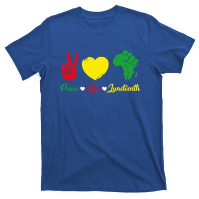 Peace Love Juneteenth Pride Black African Gift T-Shirt