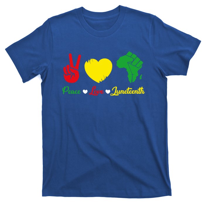 Peace Love Juneteenth Pride Black African Gift T-Shirt