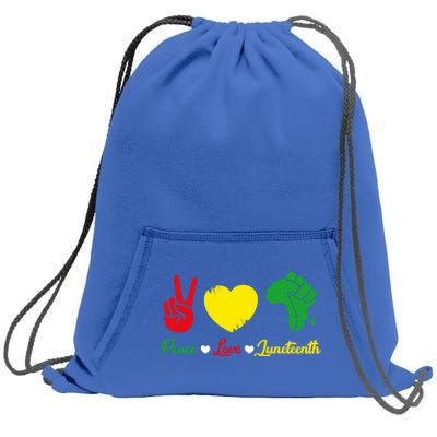 Peace Love Juneteenth Pride Black African Gift Sweatshirt Cinch Pack Bag