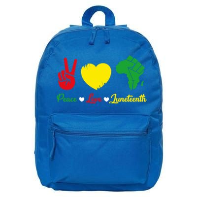 Peace Love Juneteenth Pride Black African Gift 16 in Basic Backpack