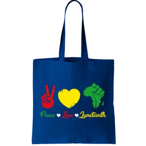 Peace Love Juneteenth Pride Black African Gift Tote Bag