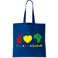 Peace Love Juneteenth Pride Black African Gift Tote Bag