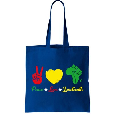 Peace Love Juneteenth Pride Black African Gift Tote Bag