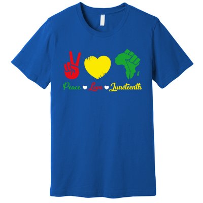 Peace Love Juneteenth Pride Black African Gift Premium T-Shirt