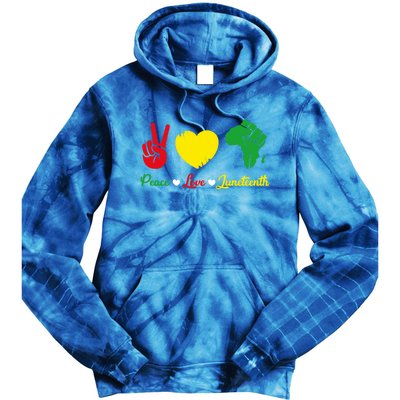 Peace Love Juneteenth Pride Black African Gift Tie Dye Hoodie