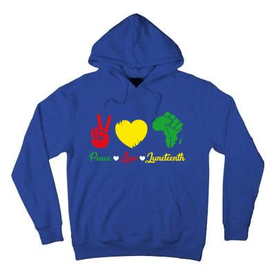 Peace Love Juneteenth Pride Black African Gift Tall Hoodie