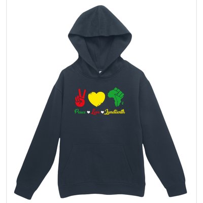 Peace Love Juneteenth Pride Black African Gift Urban Pullover Hoodie