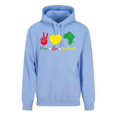 Peace Love Juneteenth Pride Black African Gift Unisex Surf Hoodie