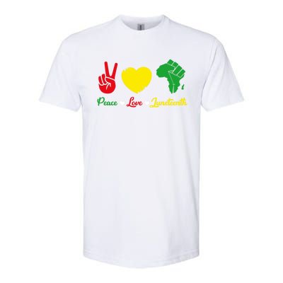 Peace Love Juneteenth Pride Black African Gift Softstyle CVC T-Shirt