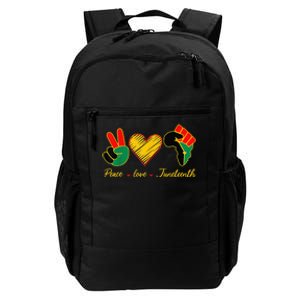 Peace Love Juneteenth Pride Black Girl Black Queen & King Daily Commute Backpack