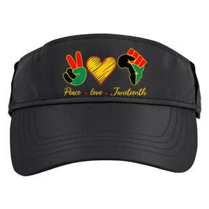 Peace Love Juneteenth Pride Black Girl Black Queen & King Adult Drive Performance Visor