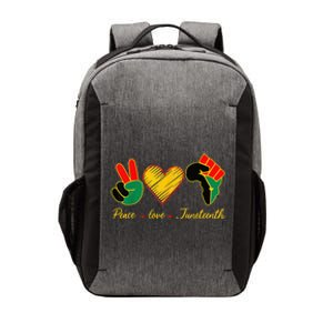 Peace Love Juneteenth Pride Black Girl Black Queen & King Vector Backpack